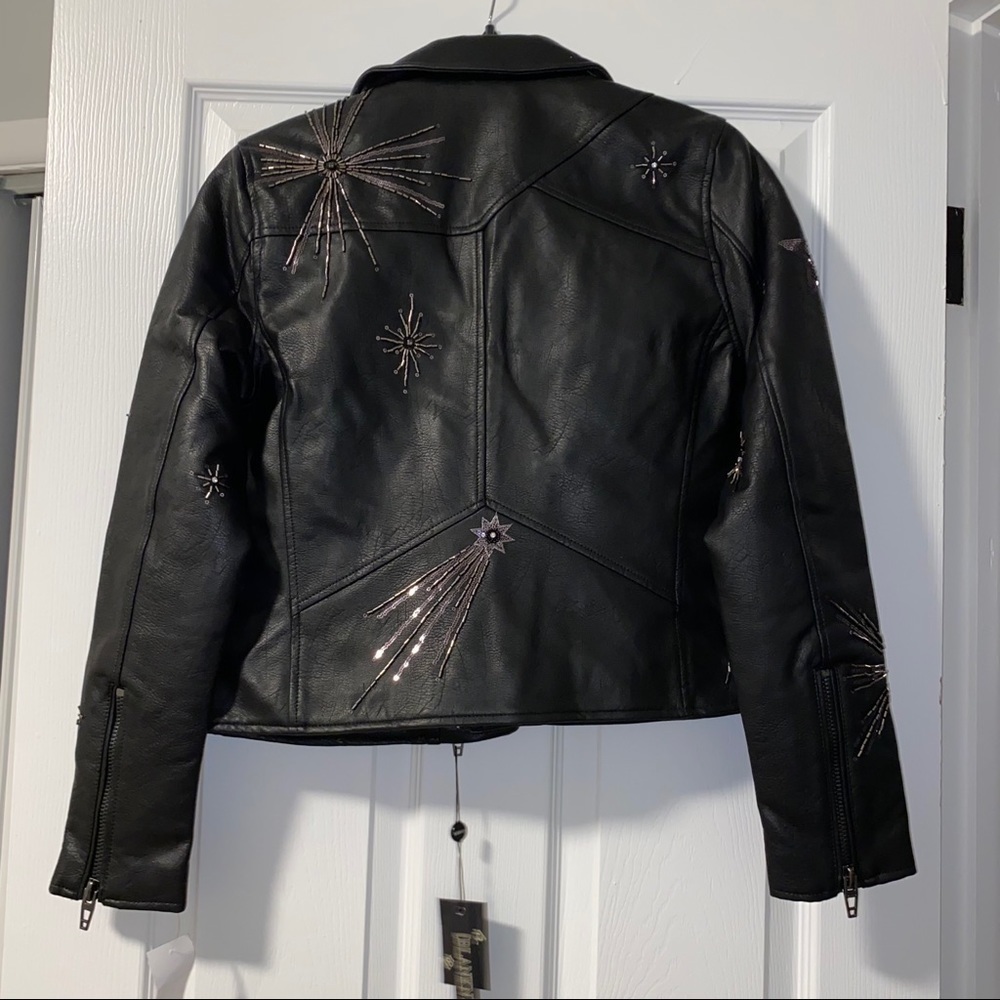 NWT BlankNYC Embellished Faux Leather Moto Jacket - Picture 6 of 8
